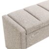 Modern Bed End Bench With Storage, Upholstered Large Foot Rest Stool, Comfy Window Vanity Bench For Living Room, Dorm, Coffee Table, Linen - Gray Brown - Image 9