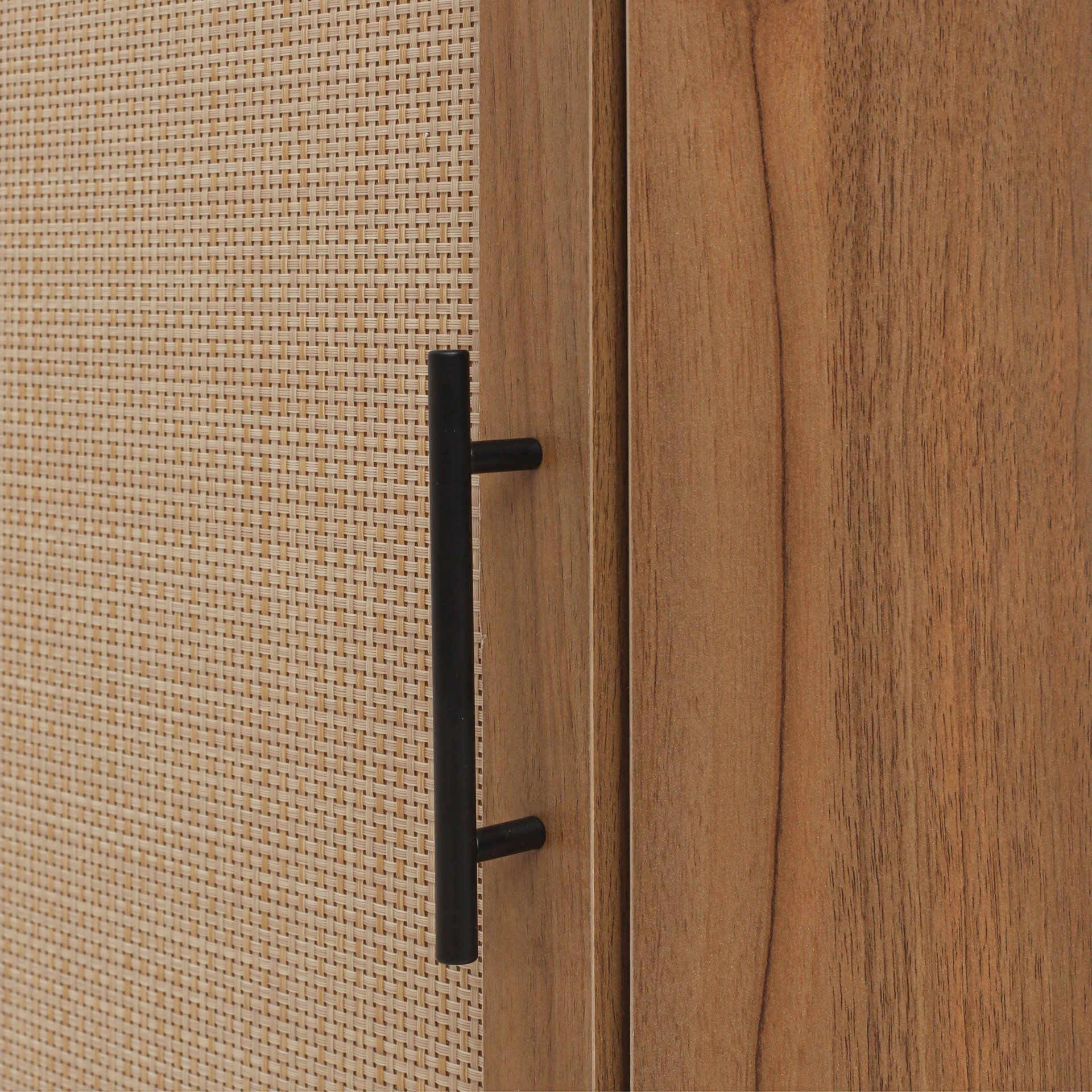 Corner Cabinet, Rattan Door, Freestanding Corner Tables For Small Spaces, Corner Shelf Stand For Living Room, Kitchen, Bathroom, Bedroom - Walnut - Image 14