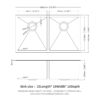 Double Bowl Undermount Kitchen Sink 16 Gauge 33" X 19" With Dual 10" Deep Basins - Gunmetal Black - Image 3