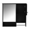 Modern Wall Mounted Bathroom Medicine Cabinet, Bathroom Wall Storage Cabinet With Mirror, Over The Toilet Space Saver Cabinet With Towels Bar - Black - Image 11