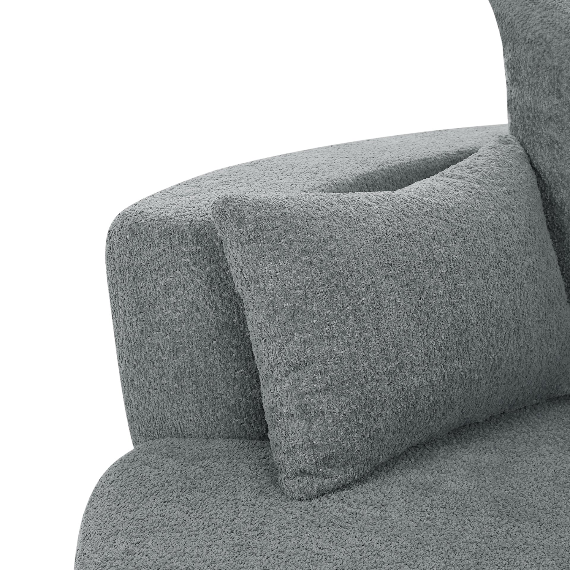 360° Swivel Chair Accent Barrel Chair Swivel Round Sofa Chair With 3 Removable Pillows For Living Room, Office And Hotel - Gray - Image 23