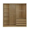 Doorless Storage Wardrobe For Dedroom With Shelves And 3 Drawers - Nature - Image 18