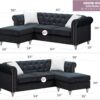 Raisa - Sofa Chaise - Black - Image 3