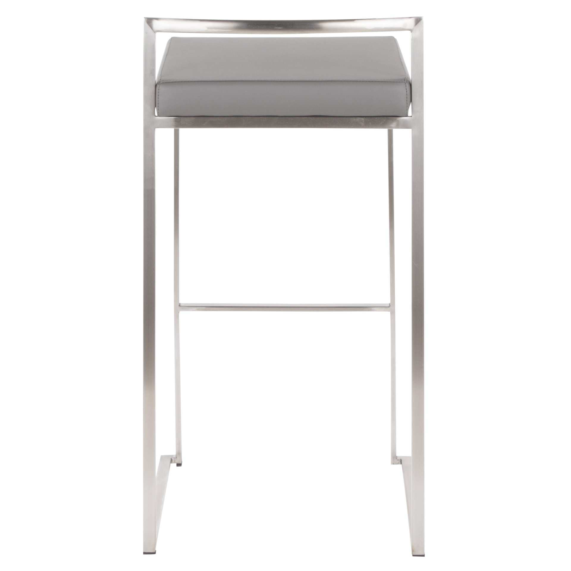 Fuji - Contemporary Stackable Barstool (Set of 2) - Gray - Image 5
