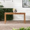 Contemporary Slat Top Outdoor Dining Table - Brown - Image 5