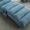 Ergonomic Linen Massage Chaise Lounge With Remote Control, 5 Modes - Blue - Image 13