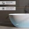 Solid Surface Matte Tub, Solid Surface Soaking Tub, Stone Resin Freestanding Bathtub, Thick Edge Stand Alone Tubs With Overflow, Pop-Up Drain (Oval) - Matte White - Image 5