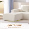 Modular U Shaped Sectional With Ottomans, Luxury Cloud Floor Couch With Deep Seat Fully Compressed Upholstered Sofa - Beige - Image 22