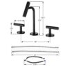 2 Handles Widespread 8" Bathroom Faucet With Solid Brass Construction - Matte Black - Image 3