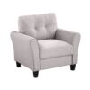 Modern Living Room Sofa Set Linen Upholstered Couch Furniture For Office Or Home - Gray - Image 9