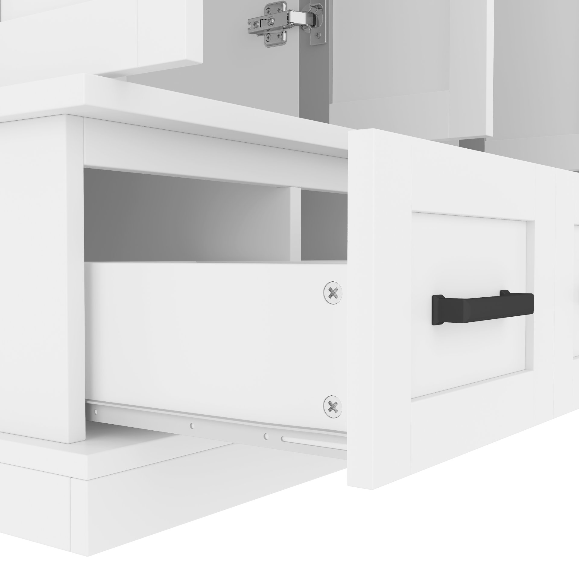 Hall Tree With Bench And 5 Storage Cubbies, Modern Entryway Storage Organizer Cabinet With 4 Doors, 5 Drawers And Adjustable Shelves For Hallway, Entryway, Living Room - White - Image 17