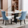 Nikki - Modern, High-End Tufted Solid Wood Contemporary And Velvet Upholstered Dining Chair With Wood Legs Nailhead Trim (Set of 2) - White / Light Blue - Image 16