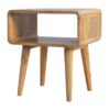 Curved Open Bedside Table - Brown Oak - Image 5