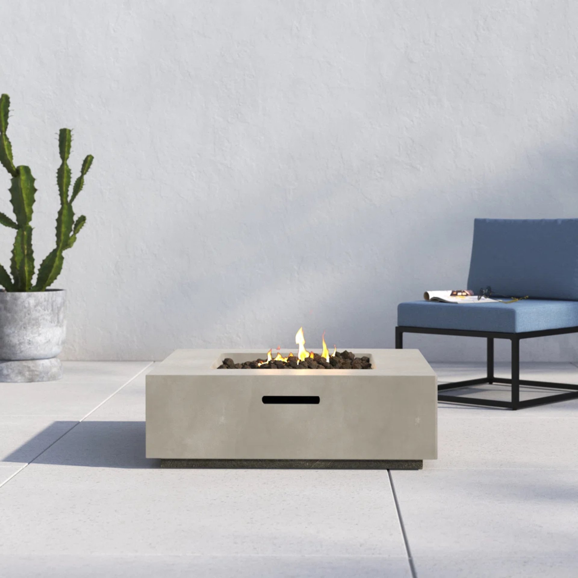 Outdoor Fire Pit Table - Natural / White - Image 2