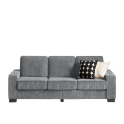 Modern Sofa Compressed 3 Seater Couch For Living Room Bedroom Office - Gray
