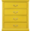 4 Drawer Chest Traditional Style - Yellow - Image 3