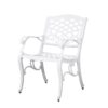 Unravel - Outdoor Arm Chair With Scroll Design And Floral Accents (Set of 2) - White - Image 5