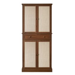 4 Door Cabinet With 1 Drawer, With 4 Adjustable Inner Shelves, Storage Cabinet - Walnut