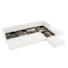 Modular Sectional Sofa With Storage, Cylindrical Support Chenille 4 Seat L Shaped Design - White - Image 10