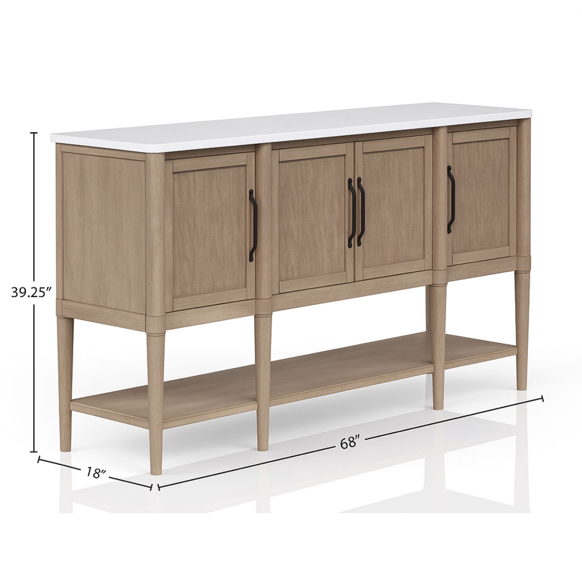 Cement Topped Server With Cane Insets - Sand - Image 3