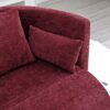 Multi-Functional Foldable Sleeper Sofa Bed, Floor Sofa Chair Bed, Circular Adjustable Futon Sitting And Sleeping Sofa - Burgundy - Image 7