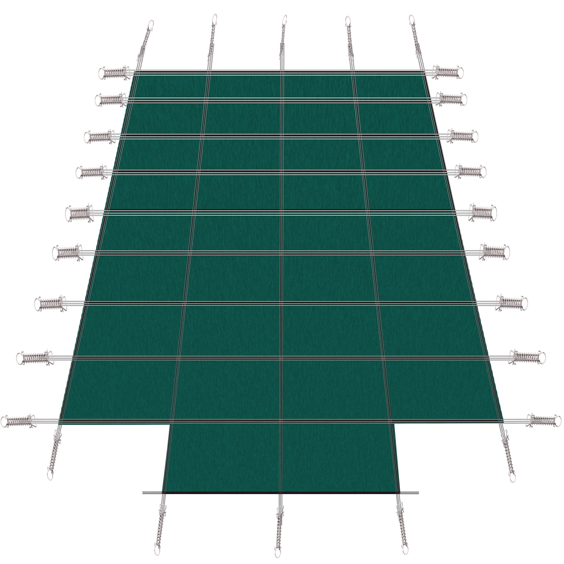 Green Mesh Pool Safety Cover For 20 X 40Ft Rectangular Inground Winter Swimming Pools With 4 X 8Ft Center End Step, Triple Stitched High Strength Mesh - Green - Image 4