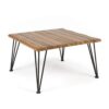 Outdoor Coffee Table With Slat Top And Metal Legs - Teak - Image 4
