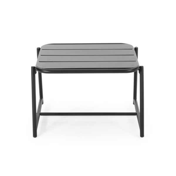 Modern Outdoor Iron Conrad Side Table - Matte Black