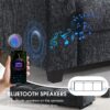 Sectional With Bluetooth Speaker Comfy Cloud Couch Set With Drop Down Table Cup Holders, USB Charger Storage Armrest Wide Seat Sofa - Dark Gray - Image 18
