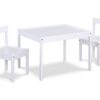 Della - 3-Piece Solid Wood Kids Table & Two Chair Set - White - Image 2