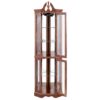 Corner Curio Cabinet With Lights, Adjustable Tempered Glass Shelves, Display Cabinet (E26 Light Bulb Not Included) - Mirrored / Walnut - Image 8
