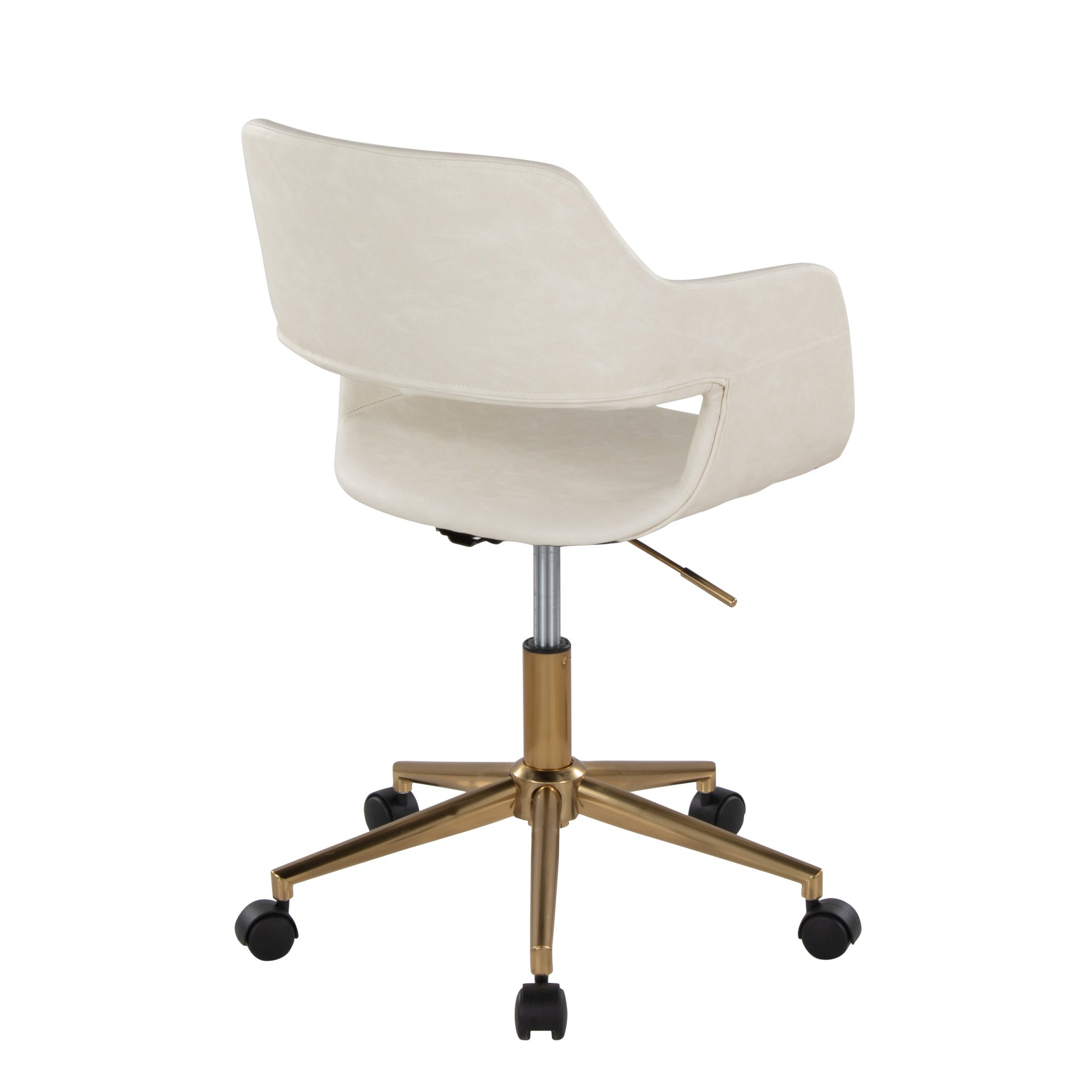 Margarite - Contemporary Task Chair - Gold / Cream - Image 3