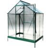 6.3'x4.2'x7' Polycarbonate Greenhouse, Heavy Duty Outdoor Aluminum Walk-In Green House Kit With Rain Gutter, Vent And Door For Backyard Garden - Green - Image 2