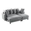 Modern L Shaped Sectional Sofa With Storage, Movable Ottoman, And Throw Pillows - Gray - Image 18