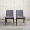 Laura - Mid-Century Modern Solid Wood Dining Chair (Set of 2) - Gray - Image 2