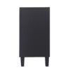 Accent Cabinet 4 Door Wooden Cabinet Sideboard Buffet Server Cabinet Storage Cabinet, For Living Room, Entryway, Hallway, Office, Kitchen And Dining Room - Matte Black - Image 9