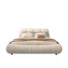 King Size Luxury Upholstered Platform Bed With Oversized Padded Backrest And Solid Wood Frame, Suitable For Multiple Heights Of Mattresses - Beige - Image 11