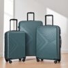 3 Piece Luggage Sets Lightweight Suitcase With Two Hooks, Spinner Wheels, Tsa Lock, (20/24/28) - Dark Green - Image 2