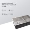 Modern Double Bowl Undermount Sink 60 / 40 Design With 10" Deep Basins In Stainless Steel - White - Image 5