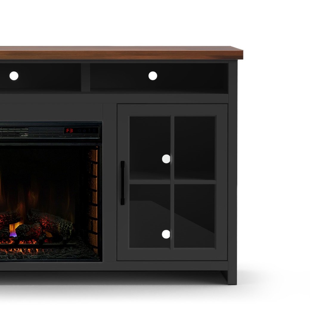 Essex - Fireplace TV Stand Console For TVs Up To 85" - Black, Whiskey - Image 11