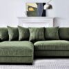 Luxe - Oversized 2 Piece Left Facing Sectional Couches For Living Room, L Shaped Sofa With Chaise - Dark Green - Image 2