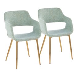 Margarite - Contemporary Dining / Chair (Set of 2) - Gold / Light Green