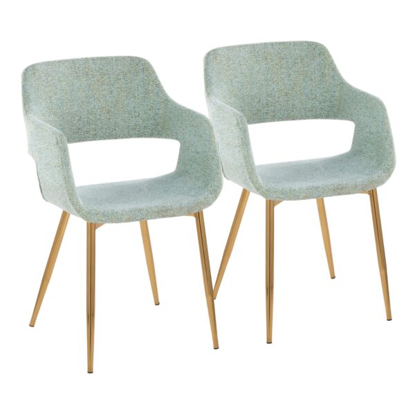 Margarite - Contemporary Dining / Chair (Set of 2) - Gold / Light Green