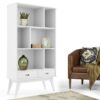 Draper - Mid Century Wide Bookcase And Storage Unit - White - Image 5