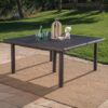 Outdoor Square Rattan Wicker Dining Table - Brown - Image 5