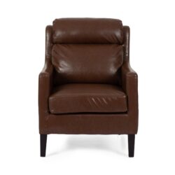 Contemporary Club Chair With Waterfall Back - Dark Brown