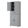 Bathroom Storage Cabinet With Multi Functional Storage Space, Material, Adjustable Shelf, Slide Rail Drawer - Gray - Image 15