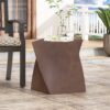Outdoor Lightweight Concrete Side Table - Brown - Image 4