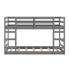 Twin Over Twin Bunk Bed With Ladder - Gray - Image 2