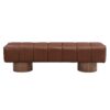 Upholstered Dining Bench For Dining Room, End Of Bed Entryway Bench Ottoman For Bedroom Living Room - Brown - Image 5